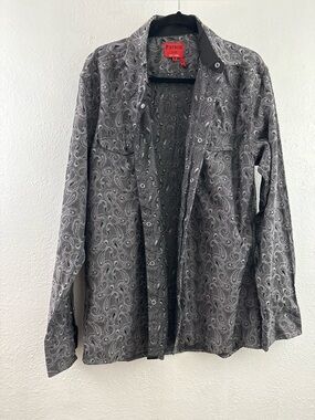 Patron Cito "Red Label" Gray Paisley Men's Long-Sleeve Western Shirt size XL